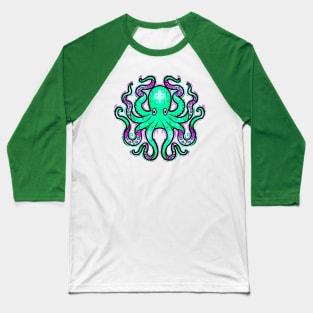 Octopus green and purple Baseball T-Shirt